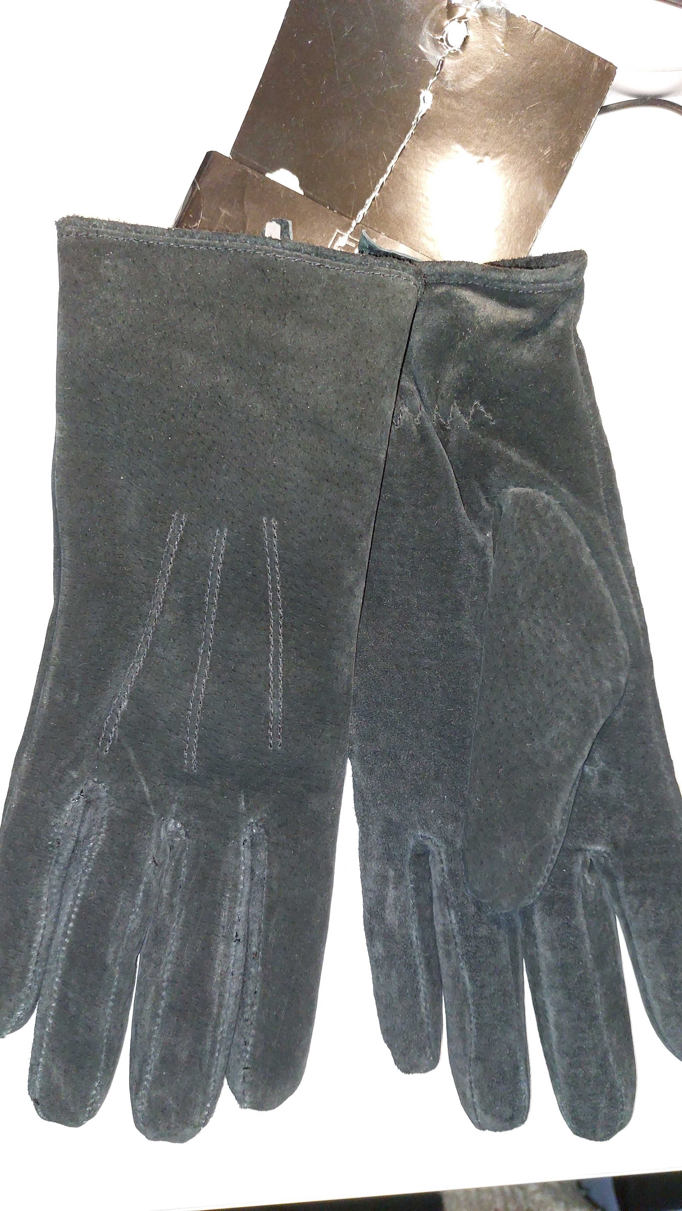 Rękawiczki M/L skórzane- czarne NOWE