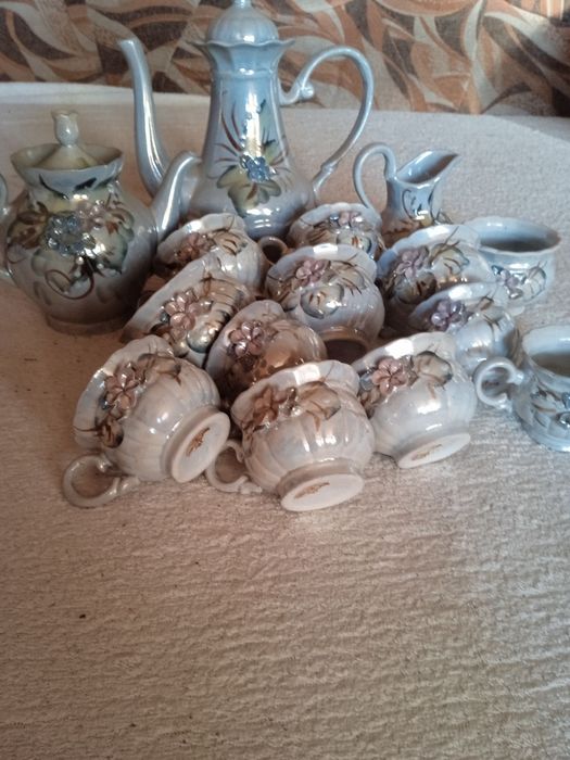 Сервиз чайно-кофейный, Кобальтовый с лепкой!