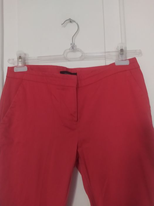 Spodnie damskie z kieszeniami r 38 koralowe