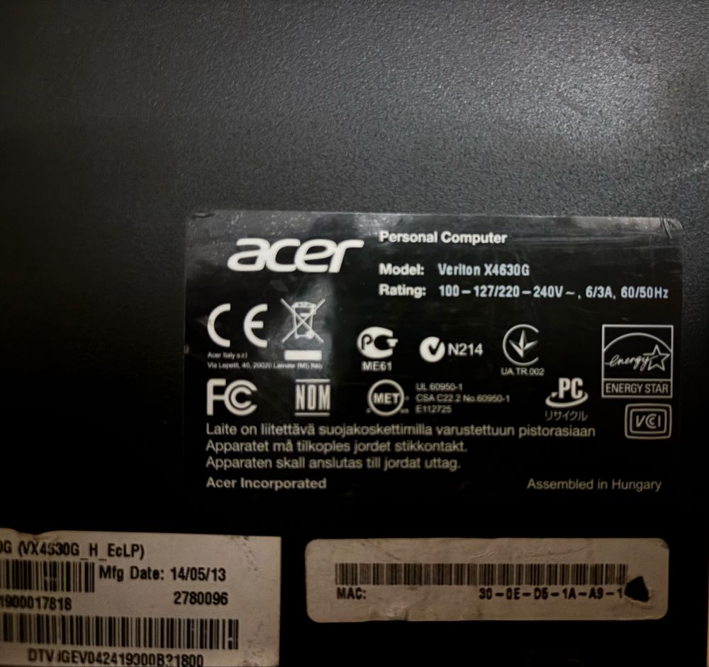 Системный блок (компьютер) Acer Veriton X4630G