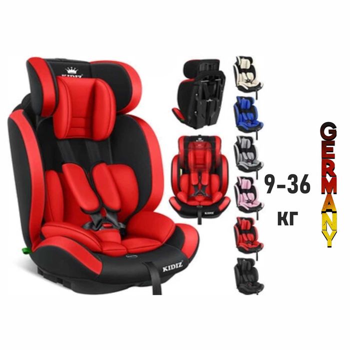 Автокрісло 3в1, дитяче, зручне, KIDIZ 9–36 кг, Німеччина