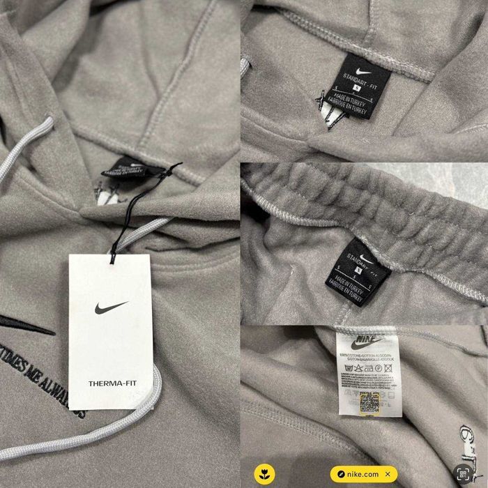 Костюм Nike Nocta Grey флісовий полар штани + худі i57/88-07