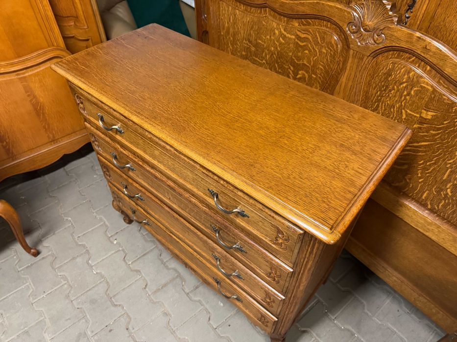 Sypialnia Ludwik szafa pięciodrzwiowa komoda łóżko szafki nocne zestaw