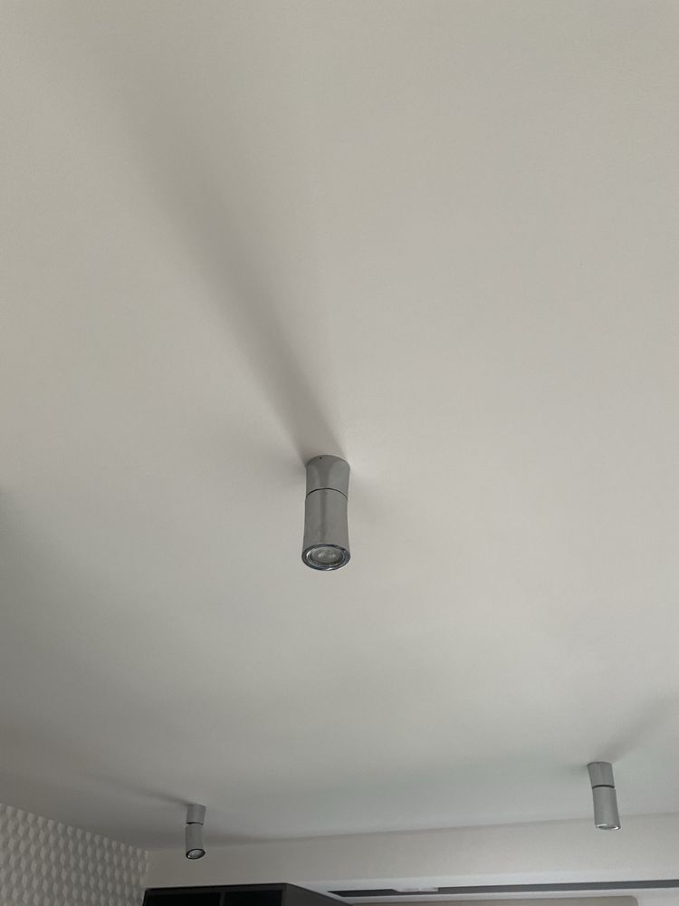Lampa sufitowa natynkowa regulowana – srebrna, nowoczesna
