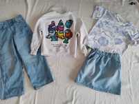 13 SZT ZARA ED HARDY jeansy bluza t-shirt spódnica 140 cm