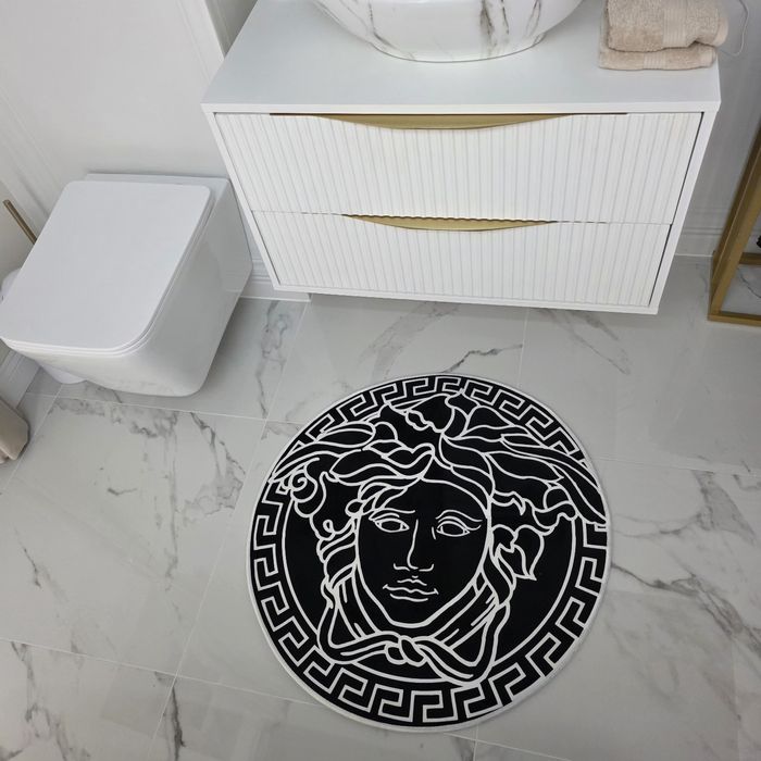 Dywan versace  80 cm czarny WELUR glamour