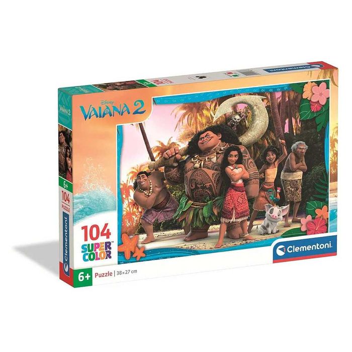 Puzzle Clementoni Disney Vaiana 2 Super Color 38x27cm 104 peças