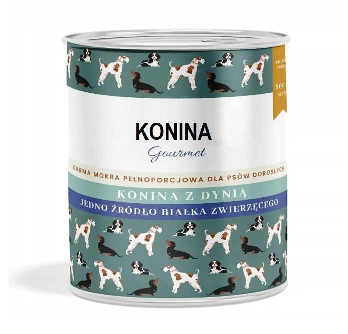 Monobiałkowa karma dla psa puszka 800g konina z dynią 10szt