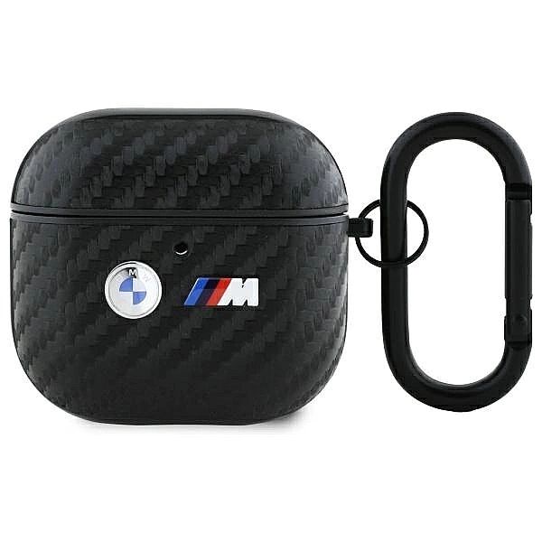 Etui BMW Carbon Double Metal Logo na AirPods 4 - czarne