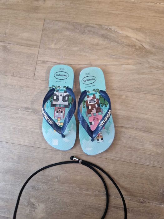 Klapki dziecięce Havaianas z motywem Minecraft – rozmiar 35-36