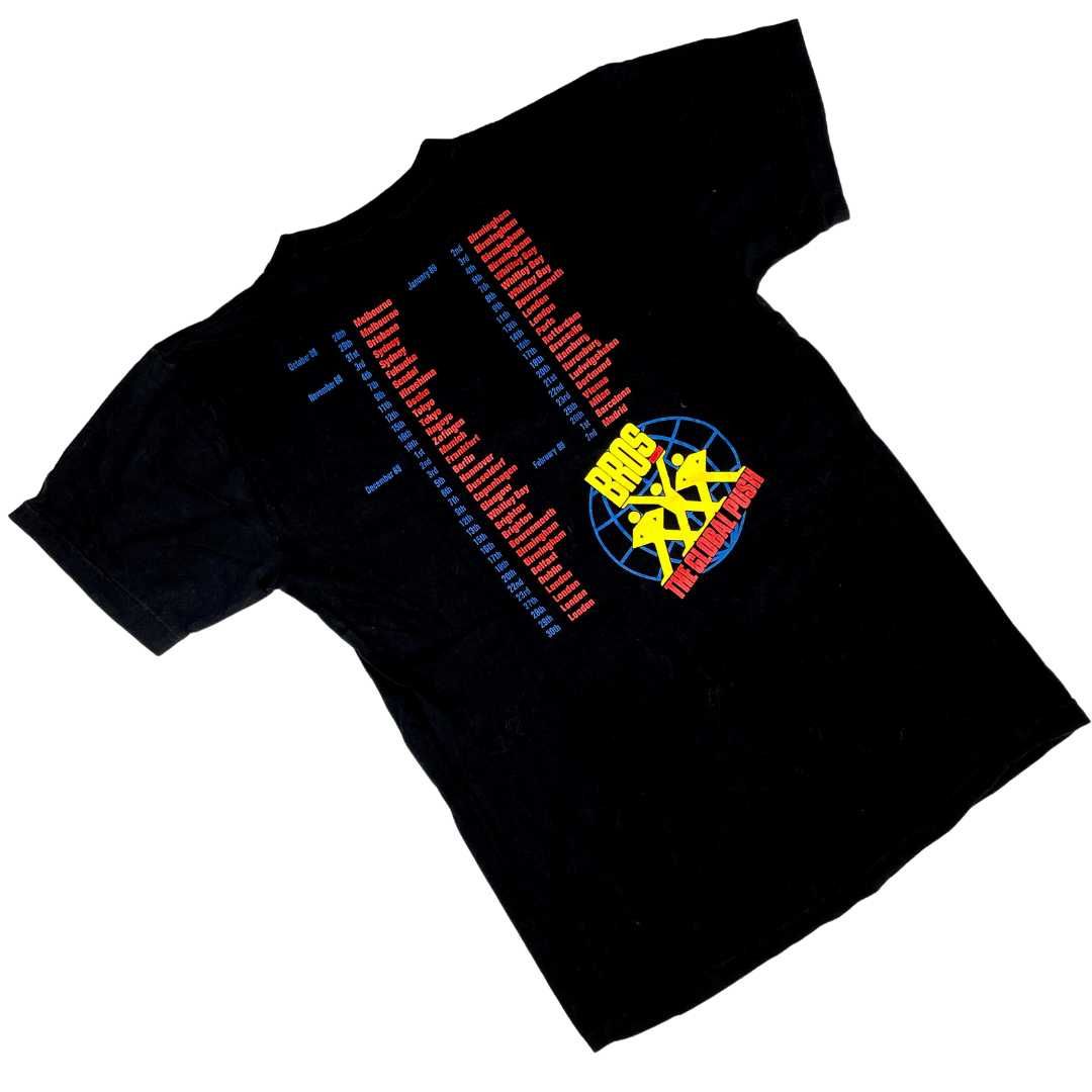 Vintage 1988 Bros The Global Push T-shirt 80s (M) koszulka z nadrukiem