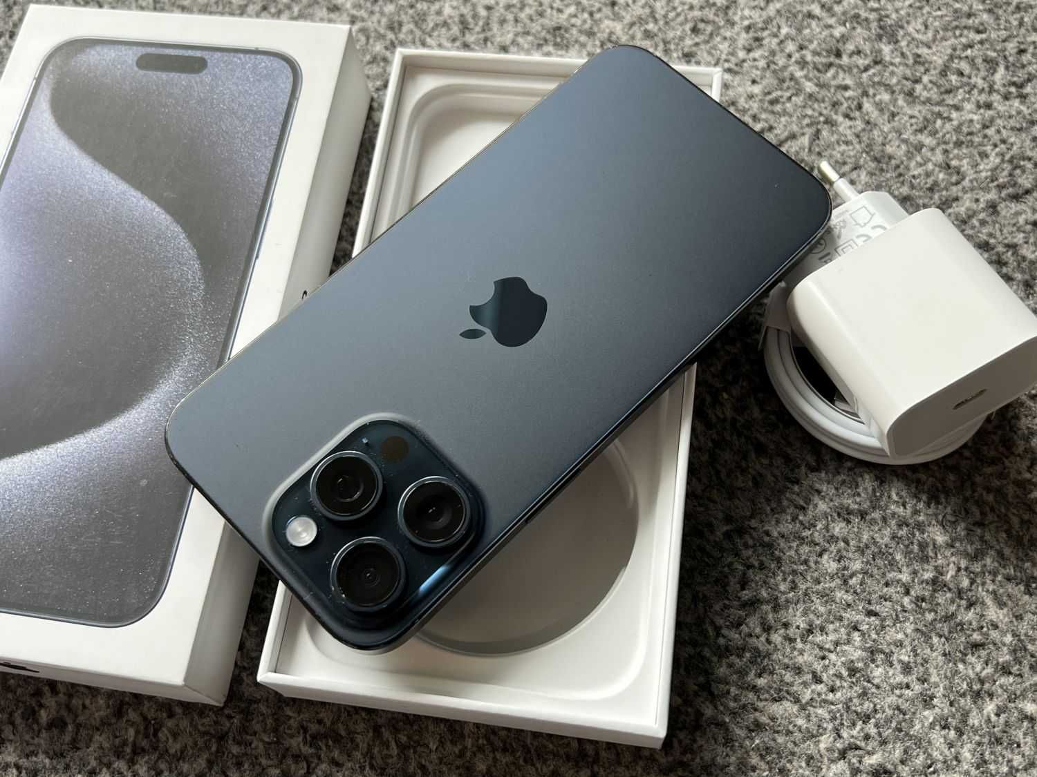 iPhone 15 Pro Max 512GB TITANIUM BLUE Niebieski Bat98% + SZKŁO FV23%
