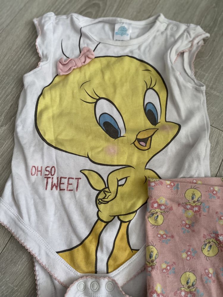 Komplet Tweety body i spodnie rozmiar 86