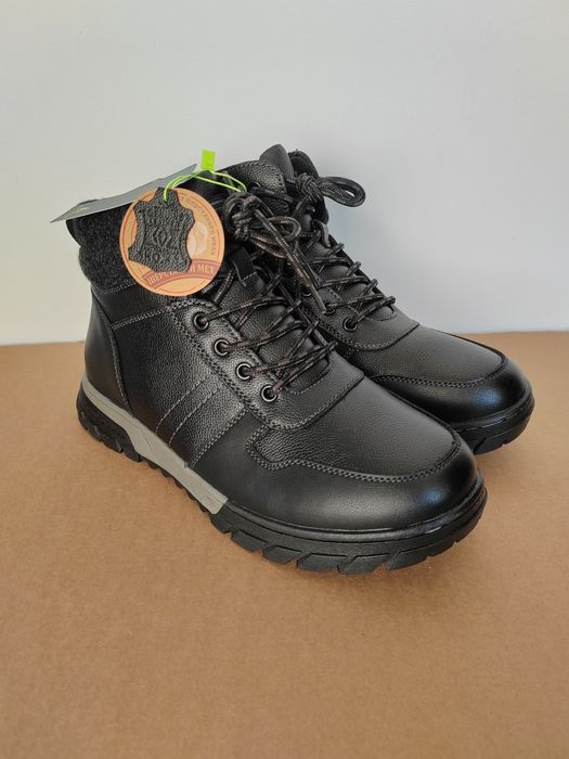 Skóra + wełna owcza – Buty, trzewiki męskie nowe 41