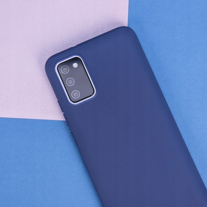 Etui Silikonowe Plecki Matt Do Oppo Reno 12F / 12Fs Ciemnoniebieskie