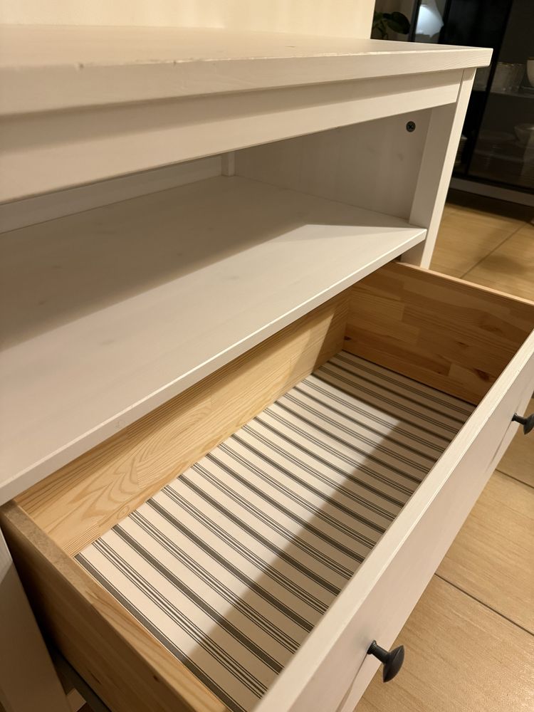 Szafka rtv Ikea HEMNES - komoda, stolik nocny - bejca