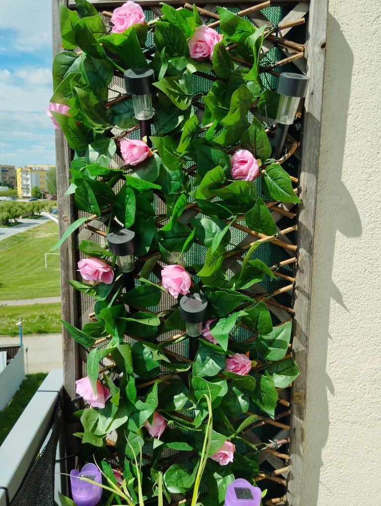 Żywopłot sztuczny bluszcz liście na kratce płotek pergola rozciągana .