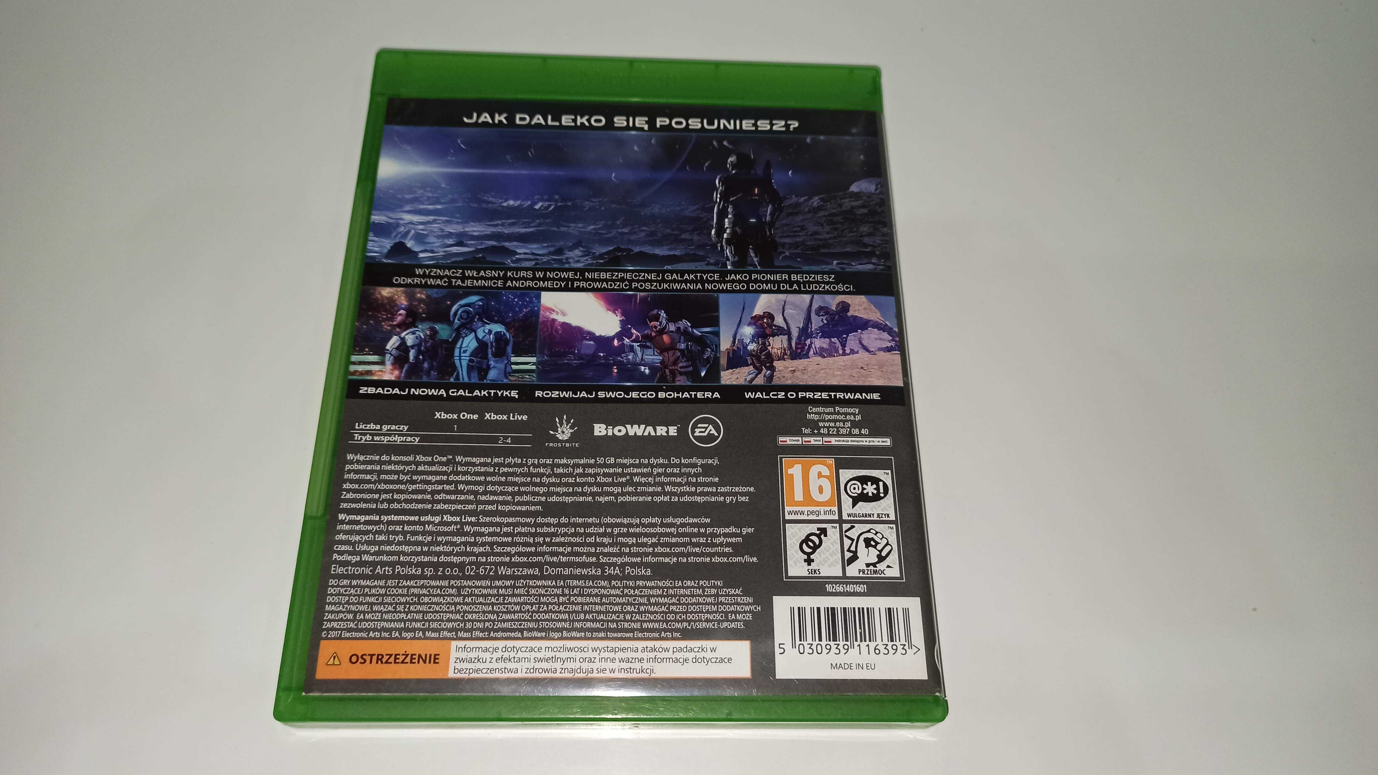 xbox one MASS EFFECT ANDROMEDA rpg SF w klimatach kosmosu