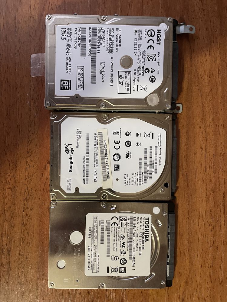 Жорсткі диски HGST Seagate Toshiba 500gb/1tb