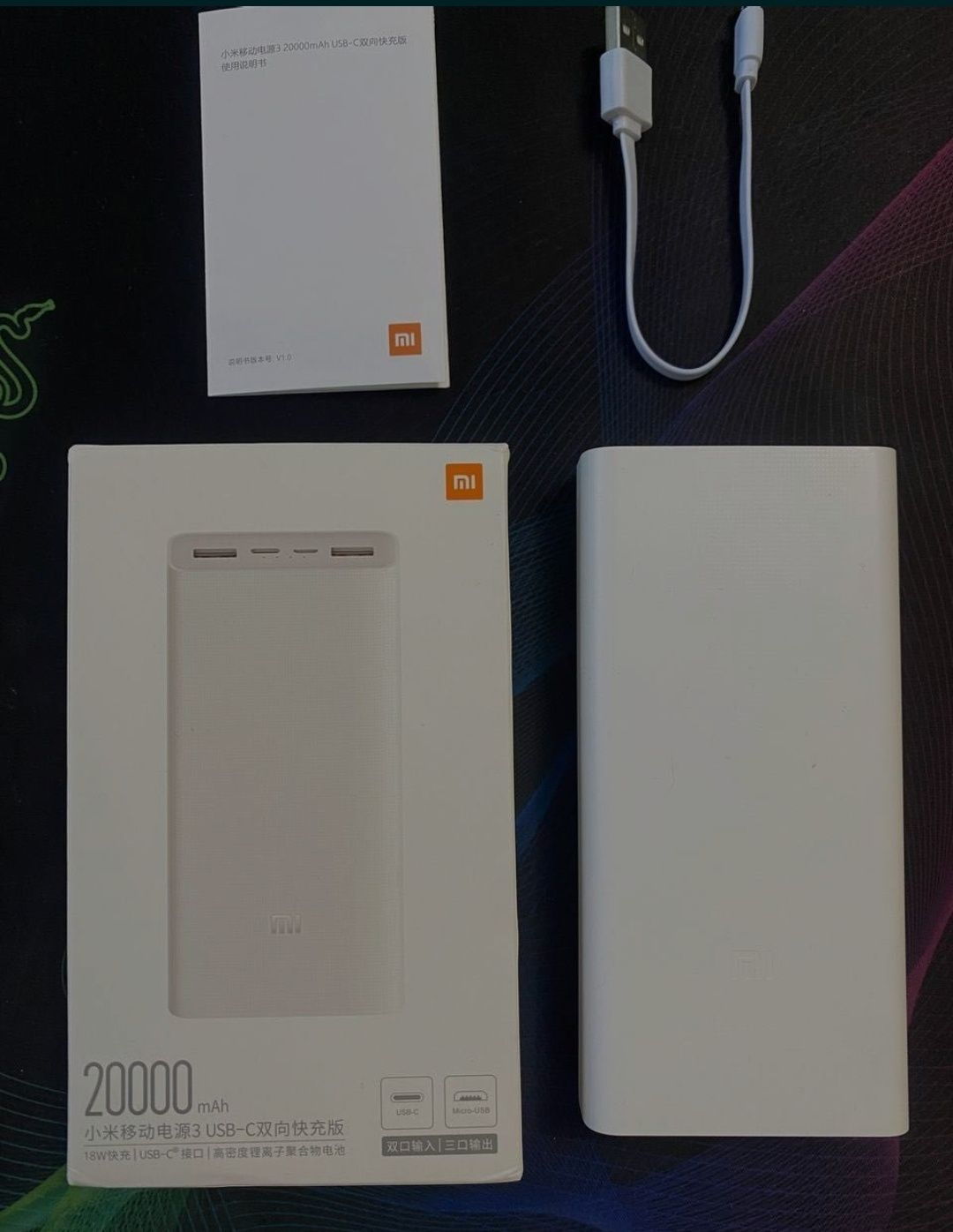 Xiaomi mi powerbank 3, 18 W повербанк, 20000мА, PLM18ZM