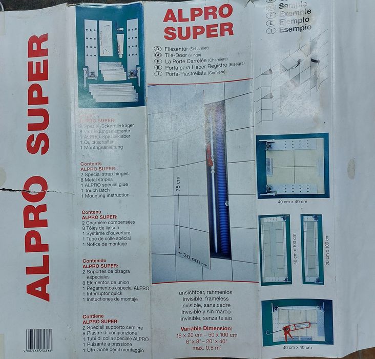 KIT ALPRO - PORTA DE AZULEJO com articulação