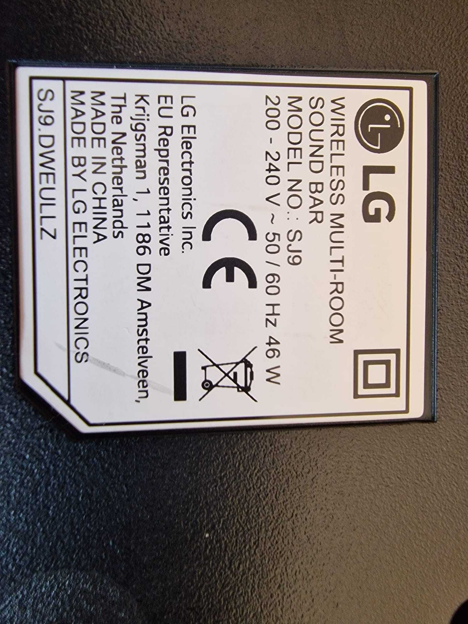 LG Sound Bar SJ9 500W RMS 5.1.2 Dolby Atmos Wifi