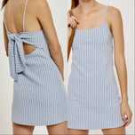 Sukienka kratka błękitna vintage kokardka topshop ramiączka lata 70 80