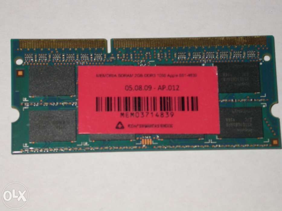 2X memoria ram - 2gb ddr3 2rx8 - 2gb 2rx8 pc3-