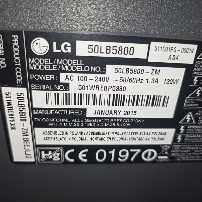 LG 50LB5800 - uszkodzony