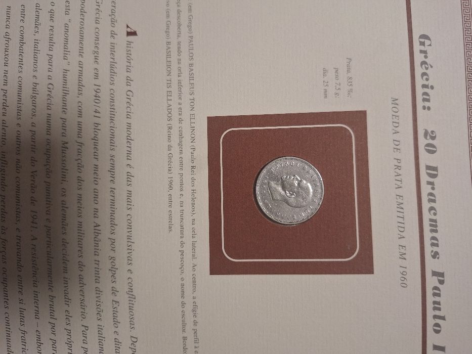 colecção de moedas em prata