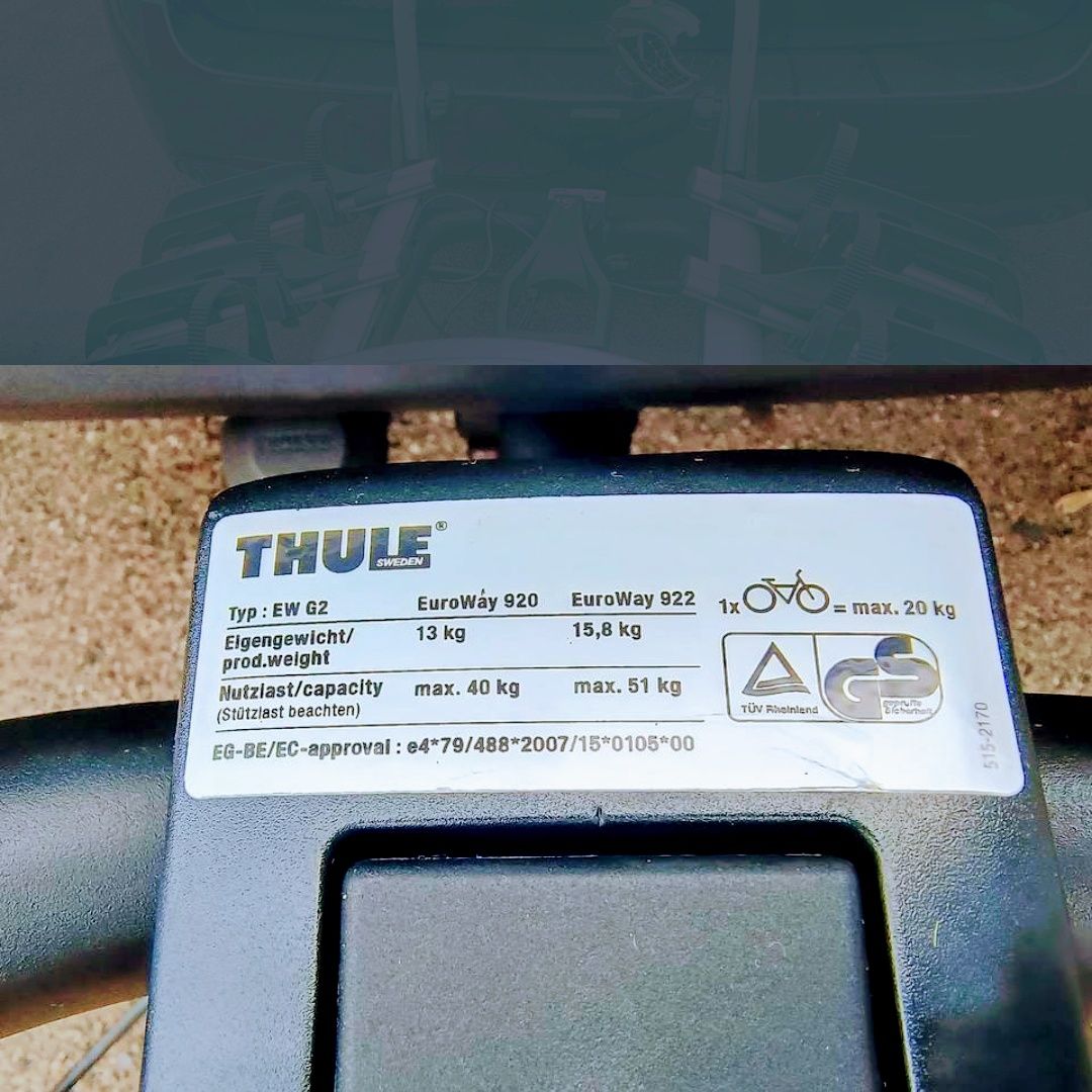 Thule Euro Way G2 922 uchwyt, bagażnik na 3 rowery, max udźwig 51 kg.