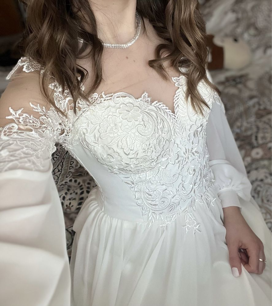 Сукня весільна Anabel, з рукавами, на весь зріст