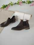 Brązowe botki sztyblety 37 stylowe casual basic płaskie eleganckie