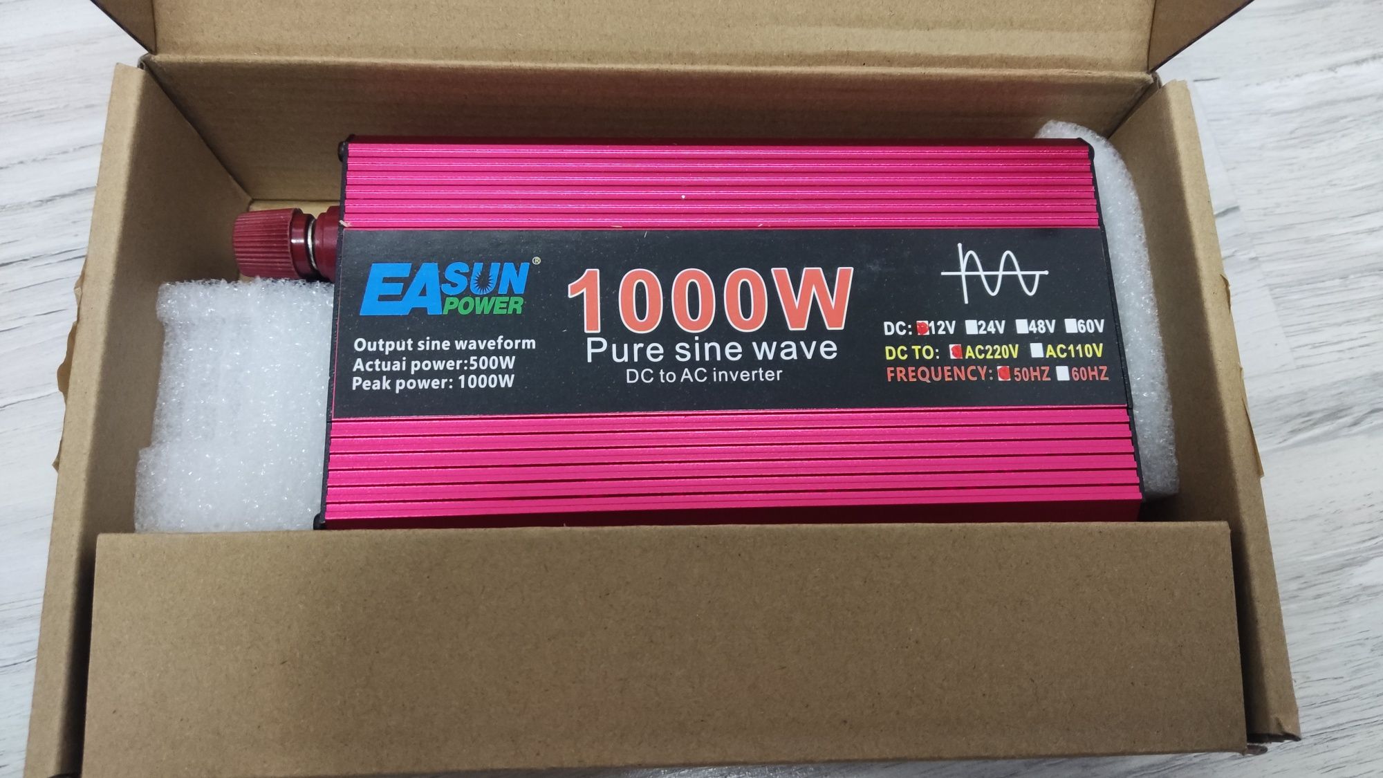 Przetwornica 12/230V Easun 1000W Czysty Sinus