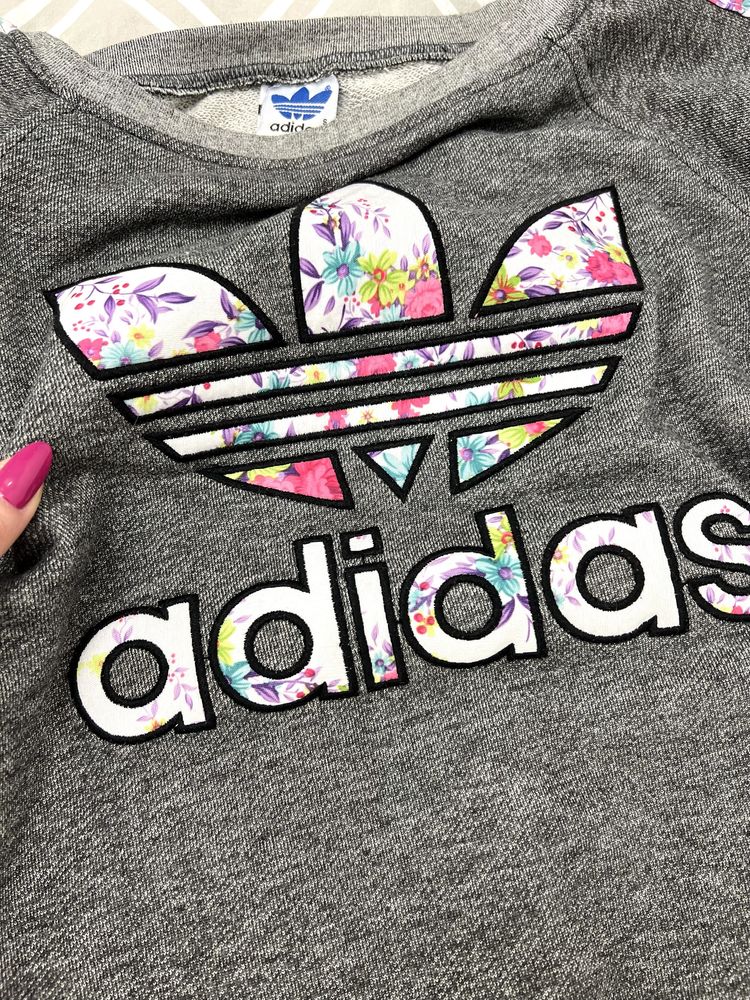 Adidas damski komplet dresowy S unikat kwiaty flower dres