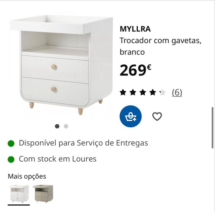 Comoda e muda fraldas MYLLRA ikea