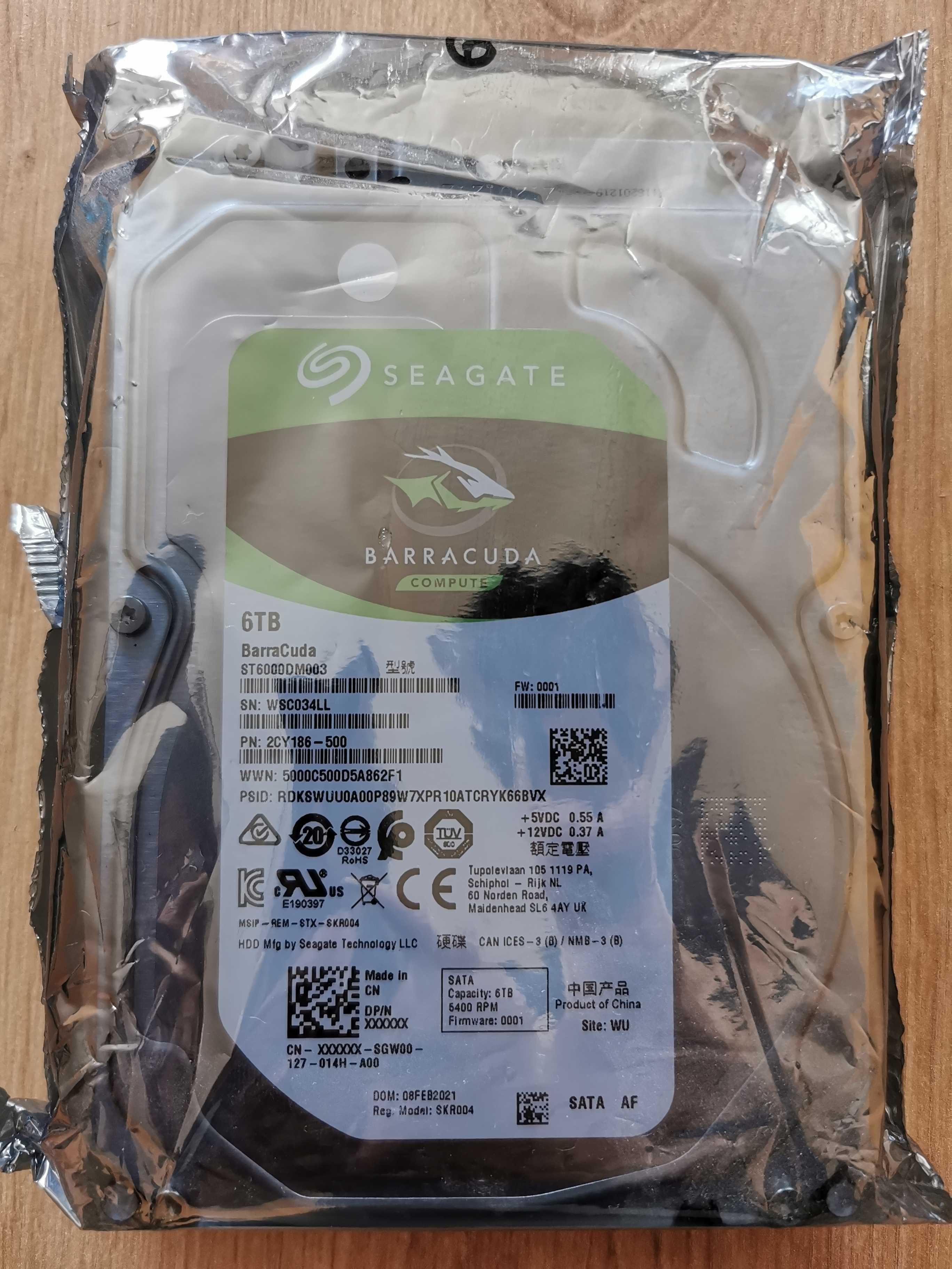 NOWY Dysk Seagate BarraCuda 6TB 3.5