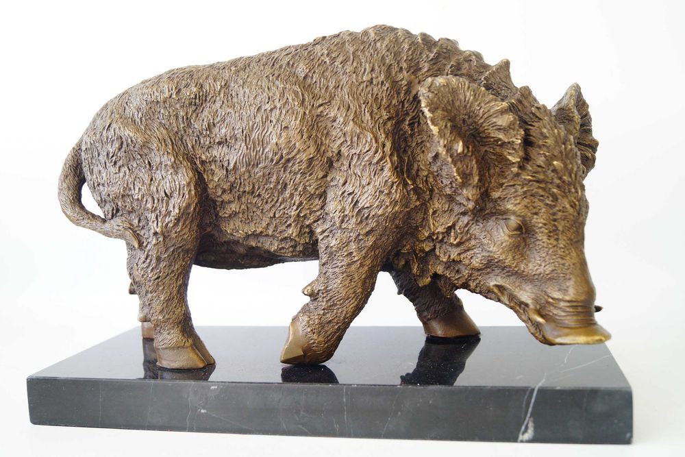 DZIK figura z brązu rzeźba Myśliwska dekoracja prezent