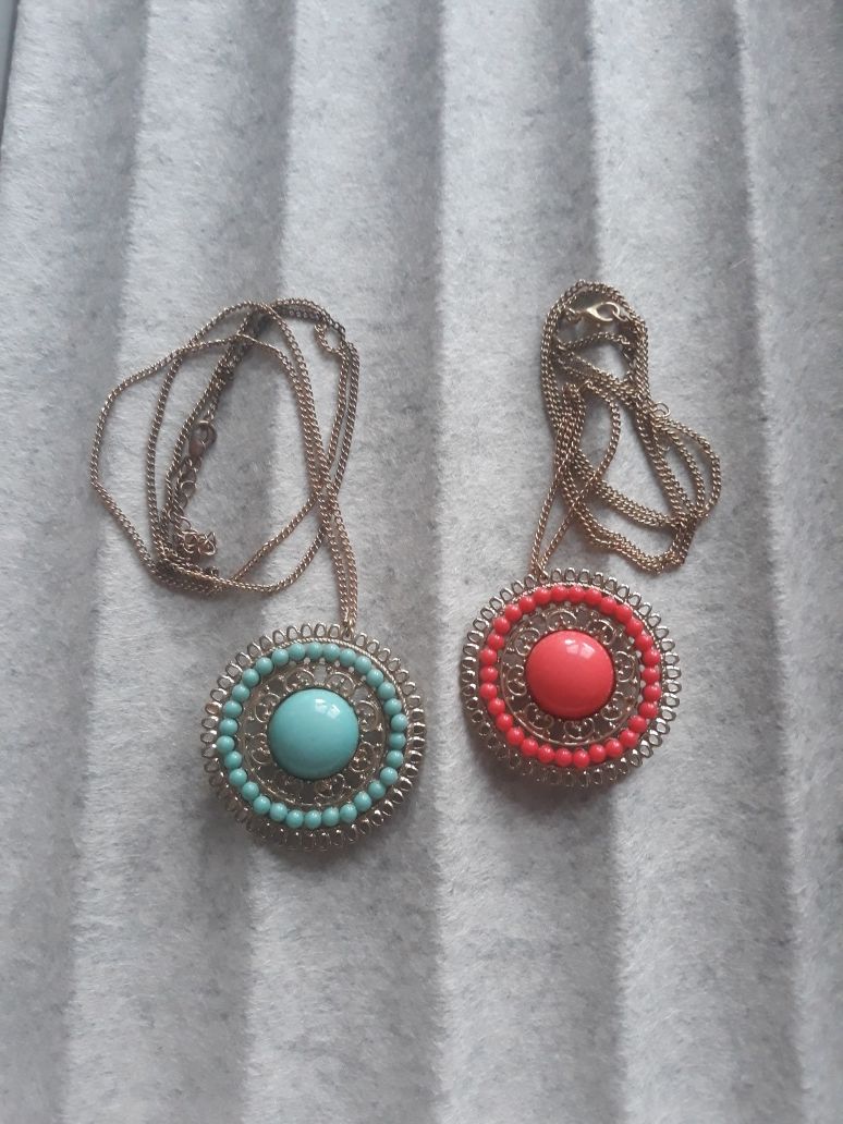 Letnia biżuteria kolczyki wisior pióra Boho papuga medalion mandala