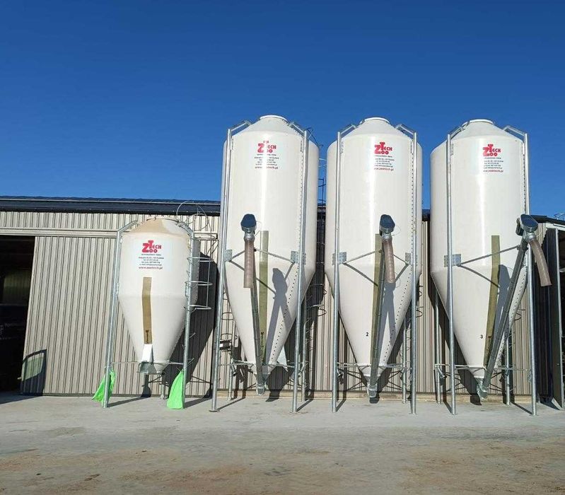 Silos zbiornik paszowy poliestrowy plastikowy tworzywo 12m3; 7,2T