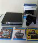 Konsola PS4 + nowy oryginalny pad + ładowarka sony + 3 gry