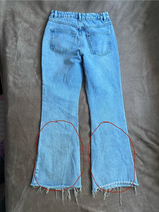 Spodnie dzwony szerokie szarpane nogawki Reserved 152cm jeansy