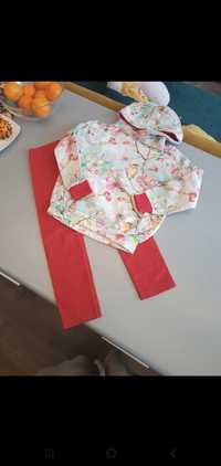Komplet Dresowy Zestaw Dziewczęcy Handmade Bluza Spodnie Leginnsy