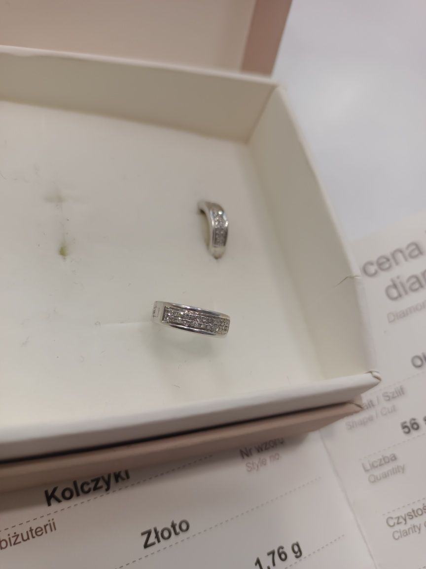 Kolczyki APART z białego złota z diamentami próba 375 Komis Madej Sc