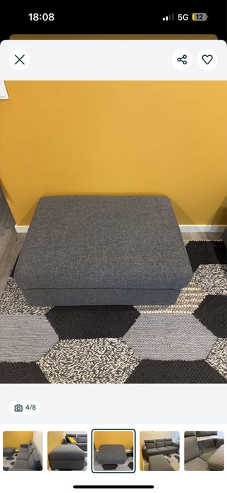 Sofa IKEA 3 lugres + 3 apoios de cabeca + repousa pes (chaise long)