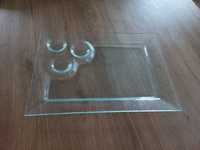 półmisek/ talerz szklany na ciasto 27 x37 cm