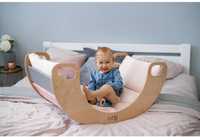 Дитяче ліжечко-качалка Luna Toys Colorful з рожевим матрасиком