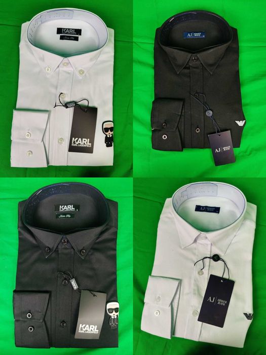 Koszule męskie M-3XL Slim Fit Karl Lagerfeld Armani Jeans Premium