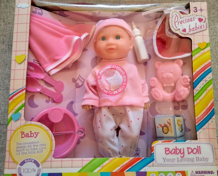 Nowa duza lalka płacząca mówiąca bobas z akcesoriami new Born niemowlę