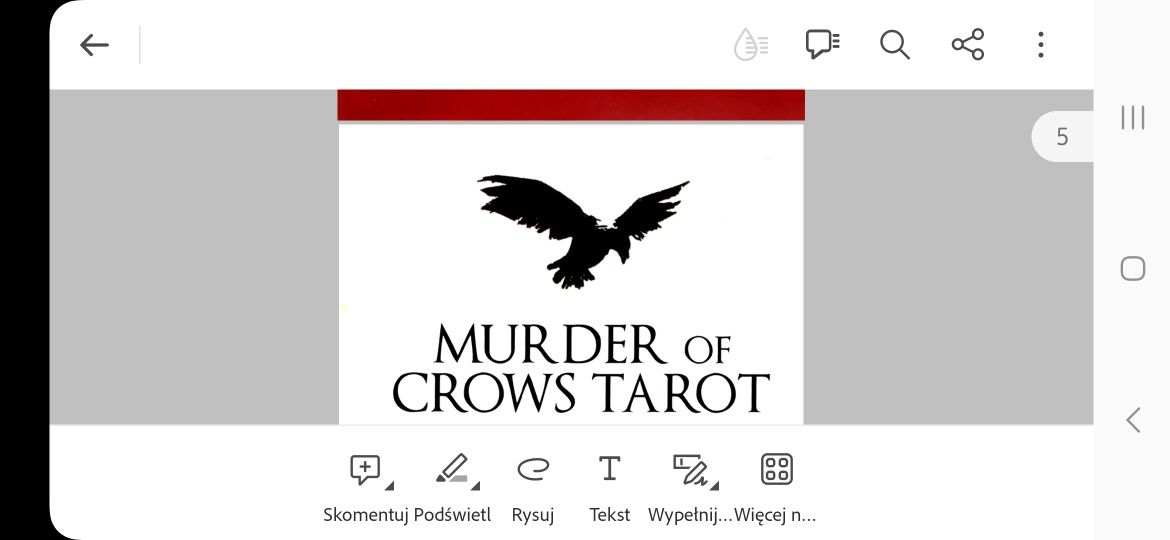 Karty Tarot Lo Scarabeo Murder of Crows tarot Zabójstwo Kruka tarot